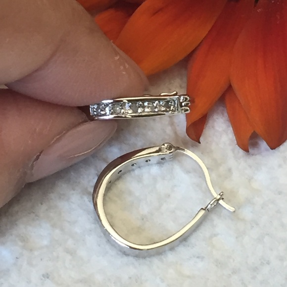 Jewelry - Diamonds & Sterling hoop earrings